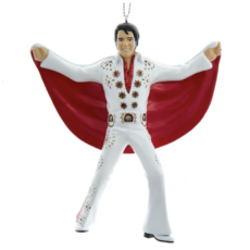Elvis Presley® In White Suit With Red Cape Ornament